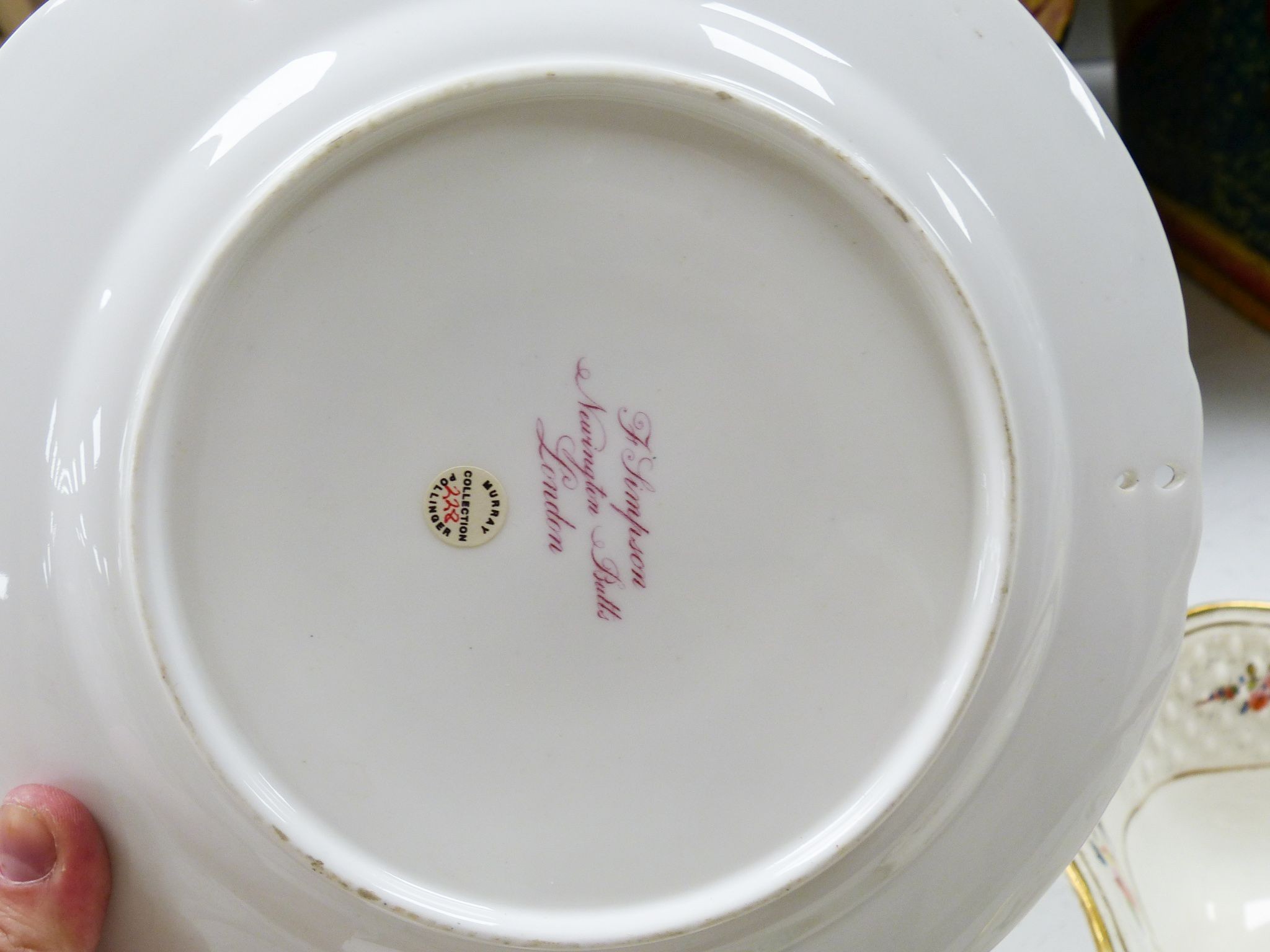 A Coalport salad bowl c.1820, 25cm and a pair of late 19th century plates